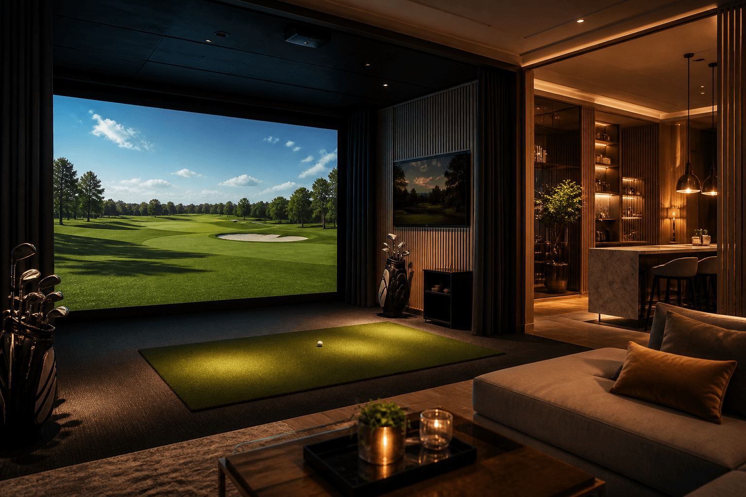 Indoor golf suites